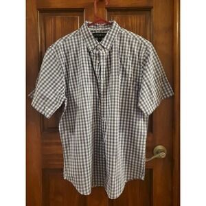 Beverly Hills Polo Club Short Sleeve Button Down Shirt Plaid Size Large